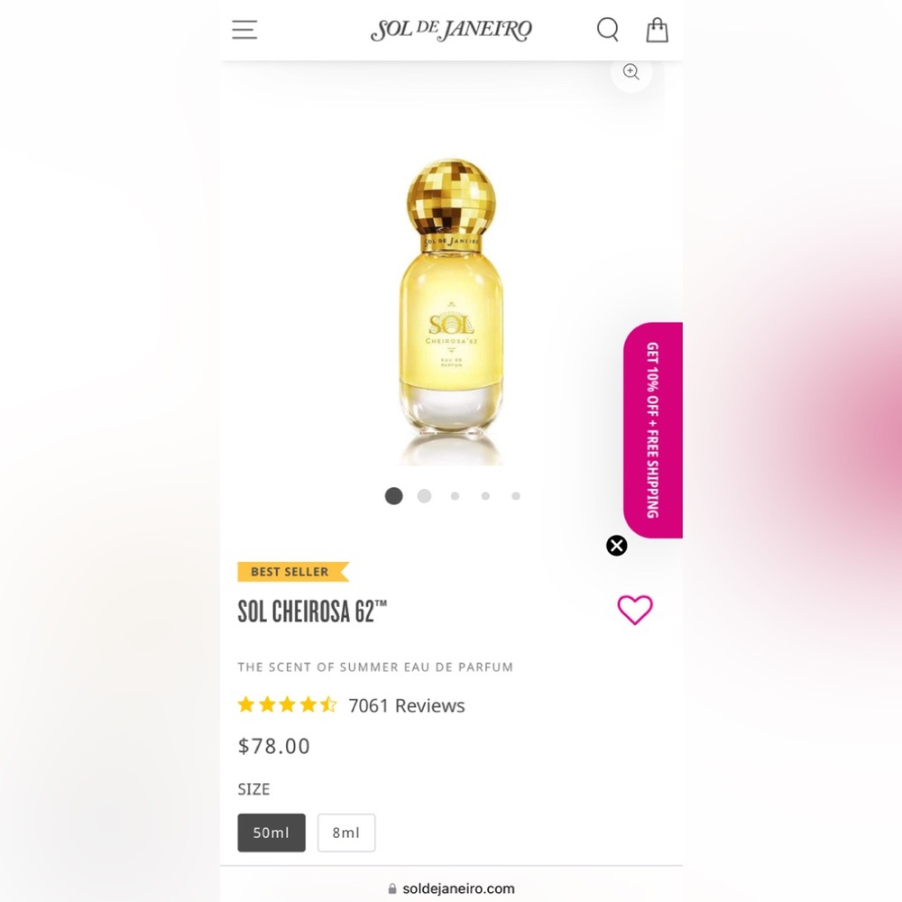 SOL DE JANEIRO CHEIROSA ‘ 62 1.69 OZ EAU DE PARFUM SPRAY (BRAND NEW IN BOX)